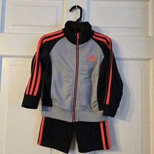 Adidas Kids' Black and Gray Set with Red Accents